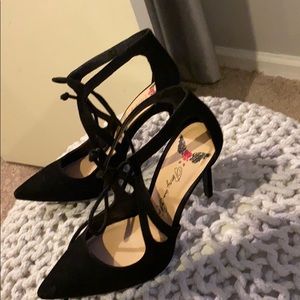 Black Suede Cut Out Pump Size 6